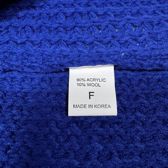 NWOT Beulah Chunky Knit Long Cardigan Sz.XL Royal Blue Pockets Minimalist Preppy - Picture 10 of 12
